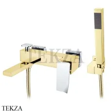 Boheme Q.2 Смеситель для ванны настенный, с гарнитуром 143-GCR.2, Золото-хром