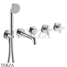 Fantini Icona Classic Смеситель для ванны, с гарнитуром, внешняя часть 5302R019B, хром глянец