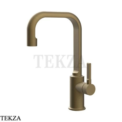 Gessi INCISO Смеситель для раковины высокий, ручка сбоку, без гарнитура 58006-713, Antique Brass