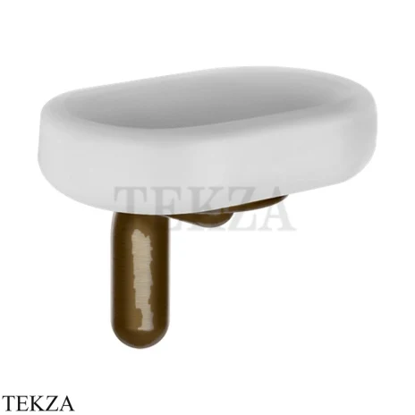 Gessi Goccia Мыльница настенная, белая керамика 38001-791, Deep Bronze Br. PVD