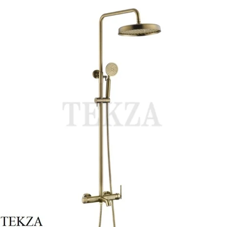 Boheme ETERNA Душевая стойка с изливом, верхний душ, гарнитур 178-MG, Matt Gold