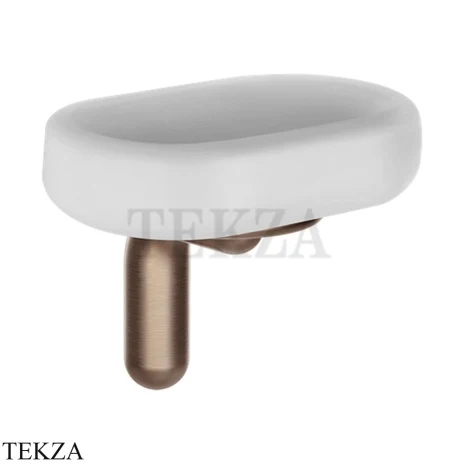 Gessi Goccia Мыльница настенная, белая керамика 38001-708, Copper Br. PVD