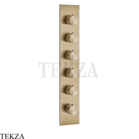 Gessi 316 WELLNESS Термостат 5 выходов на планке, внешняя часть 54520-726, Warm Steel Brushed PVD