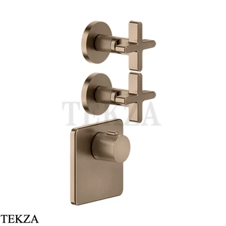 Gessi INCISO WELLNESS Термостат 2 выхода, внешняя часть 58344-761, Coffee Bronze Br. PVD