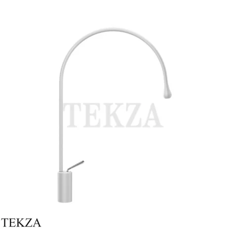 Gessi Goccia Смеситель для раковины высокий, без сливного гарнитура 33606-279, Matte White