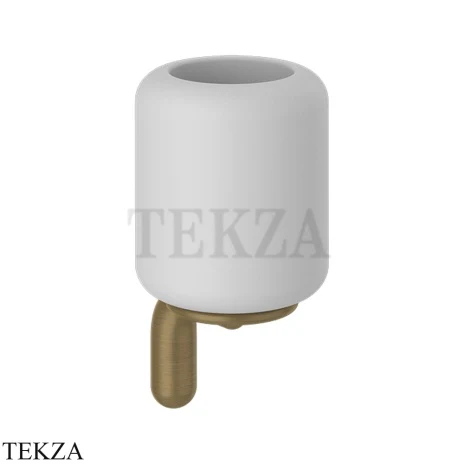 Gessi Goccia Стакан настенный, белая керамика 38007-713, Antique Brass