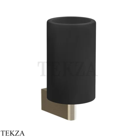 Gessi Origini Стакан настенный с держателем, черный 66408-149, Finox Brushed Nickel