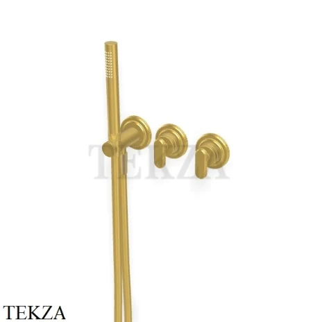 FIMA Carlo Frattini Park Line Смеситель для душа с гарнитуром, внешняя часть F1319WX8OS, Brushed gold