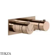 Gessi Ingranaggio-Anello Термостат для душа на планке, 3 потока, внешняя часть 63336-030, Copper глянец