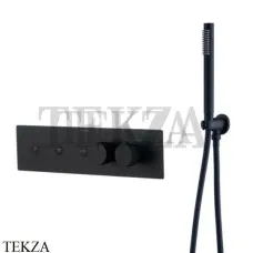 Boheme FUSION Termo Термостат для душа, 3 потока, с гарнитуром 131-SYS-B, черный матовый
