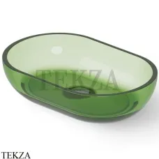 Dea Design Washbasins Раковина настольная овальная Glasstech DD9034 580 R3, Emerald R3