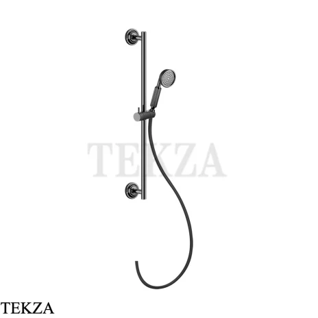 Gessi VENTI20 Штанга в комплекте с душевой лейкой, шланг 65143-706, Black Metal PVD