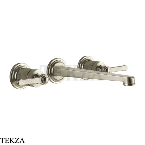 Gessi VENTI20 Смеситель для раковины на 3 отв. длинный, внешняя часть 65090-149, Finox Brushed Nickel