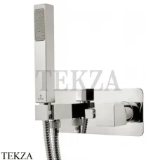 Bossini AKI Смеситель для душа 2 потока с гарнитуром, комплект Z005365.094, никель Brushed