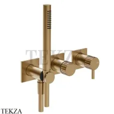 Gessi Incastri Смеситель для душа с гарнитуром, внешняя часть 75036-726, Warm Bronze Br. PVD