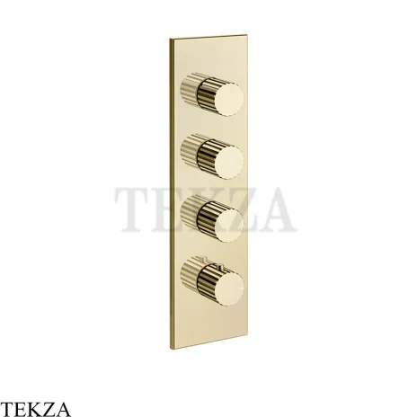 Gessi Incastri Термостат для душа 3 потока, внешняя часть 75316-710, шампань глянец