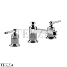 Gessi VENTI20 Смеситель для раковины на 3 отверстия низкий, с донным клапаном 65011-031, хром глянец