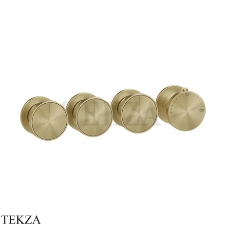 Gessi Origini ACCENT Термостат для душа 3 потока, внешняя часть 66336-727, Brushed Brass
