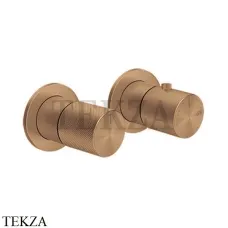 Gessi Habito DIAMANTATO Термостат для душа на 2 потока, внешняя часть 70634-726, Warm Bronze Br