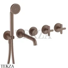 Fantini Icona Classic Смеситель для ванны, с гарнитуром, внешняя часть 53P9R019B, Matt Copper PVD
