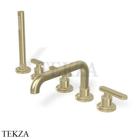 FIMA Carlo Frattini Park Line Смеситель для ванны на борт с гарнитуром F1324HS, Brushed Champagne