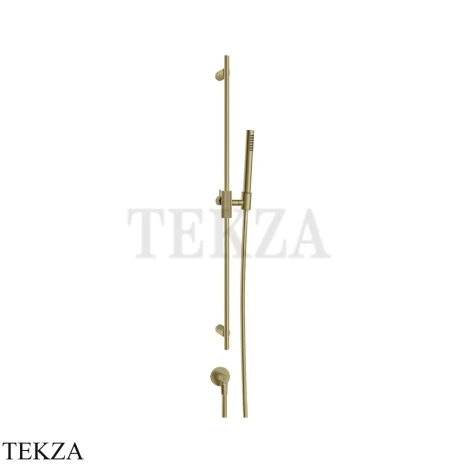 Gessi INGRANAGGIO Штанга в комплекте с душевой лейкой и выводом 63582-727, Brushed Brass PVD