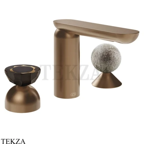 Gessi Perle Смеситель для раковины на 3 отв., без гарнитура 74868-708, медь Brushed