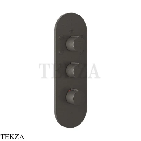 Gessi Ingranaggio-Anello Термостат для душа, 5 потоков, внешняя часть 43072-707, Black Metal Brushed PVD