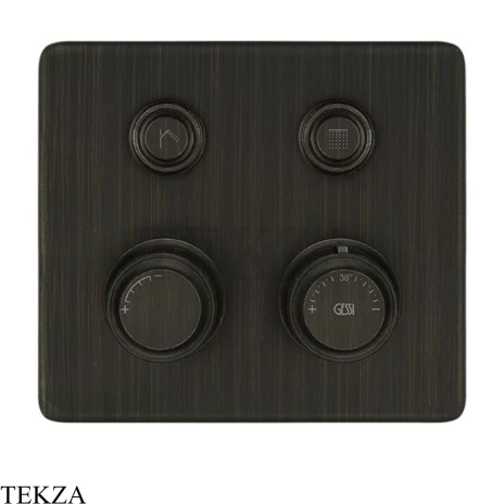 Gessi VENTI20 Термостатический смеситель на 2 потока, внешняя часть 65232-187, Aged Bronze