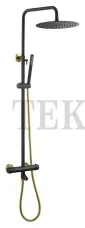 Boheme Uno Стойка для душа c термостатом, верхний душ латунь Uno 468-T-BG Black Gold