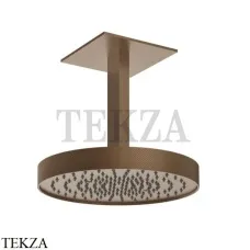 Gessi Inverso Diamantato Верхняя лейка с кронштейном D30 см 63472-708, Copper Br. PVD