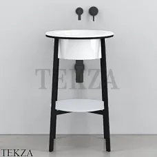 CIELO CATINO TONDO Консоль с керамической раковиной, белый-черный