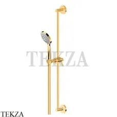 Newform Штанга с ручной круглой лейкой 3 режима ABS 72256.61.020, PVD Glossy Gold