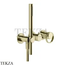 Gessi ANELLO Смеситель для душа на 2 потока, с гарнитуром, внешняя часть 63345-710, Brass PVD