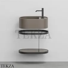 Cielo Les Petites Ovale Консоль с раковиной LPLAO46, керамическая полка, Cacao