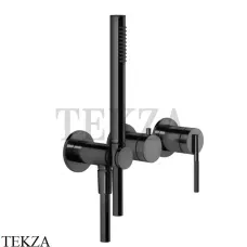 Gessi INGRANAGGIO Смеситель для душа на 2 потока, с гарнитуром, внешняя часть 63545-706, Black Metal