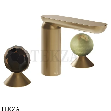 Gessi Perle Смеситель для раковины на 3 отв., без гарнитура 74255-726, бронза Brushed