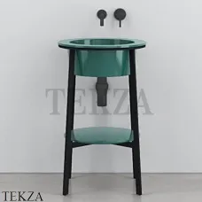 CIELO CATINO TONDO Консоль с керамической раковиной, Smeraldo-черный