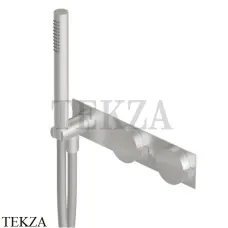 Ritmonio Dot316 Смеситель для душа с гарнитуром, внешняя часть PR50GG101 INOX, Brushed steel