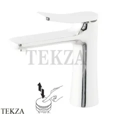 FIMA Carlo Frattini FLO Смеситель для раковины с донным клапаном, F3801BS, белый матовый