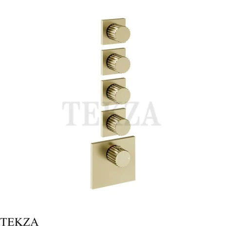 Gessi Incastri Термостат для душа 4 потока, внешняя часть 75308-727, шампань Brushed