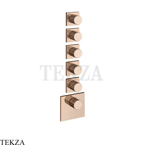 Gessi Incastri Термостат для душа 5 потоков, внешняя часть 75310-030, медь глянец