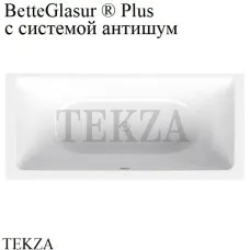BETTE BetteFree Ванна прямоугольная сталь, 6831-000 PLUS антишум, BetteGlasur ® Plus, белый глянец