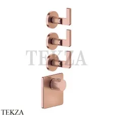 Gessi INCISO WELLNESS Термостат 3 выхода, внешняя часть 58216-030, Copper глянец