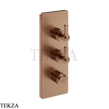 Gessi VENTI20 Термостат для душа, 2 потока, внешняя часть 65200-708, Copper Brushed PVD