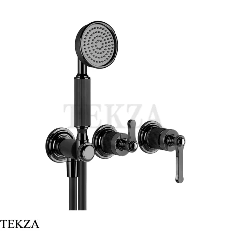Gessi VENTI20 Смеситель для душа, с гарнитуром внешняя часть 65036-706, Black Metal PVD