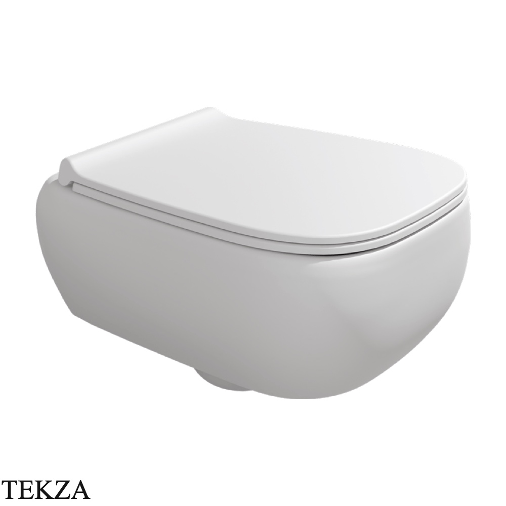 Flaminia Fluo унитаз подвесной GoClean чаша без ободка FU118GLAT, белый Latte матовый
