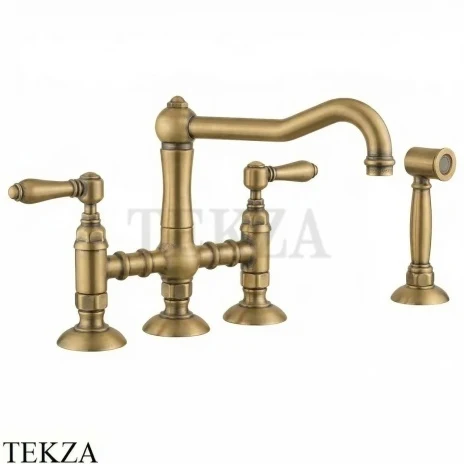 Nicolazzi Cucina Смеситель для кухни с поворотным изливом с выдвижным душем 1458WSAG69, Antique gold matt