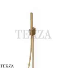 Zucchetti Hoop Душевой комплект с выводом и держателем Z93932.P31, brushed british gold PVD