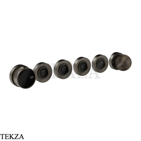 Gessi Perle Термостат для душа на 4 потока, внешняя часть 74136-707, black хром Brush